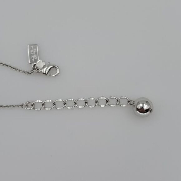Kate Spade Hole Punch Silver Logo Long Necklace - Picture 7 of 7